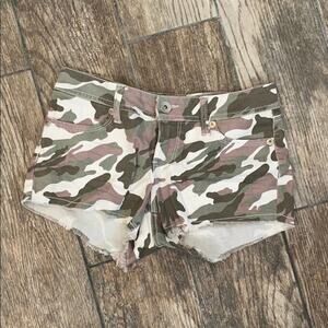 YMI Junior Camo Frayed Bottom Shorts